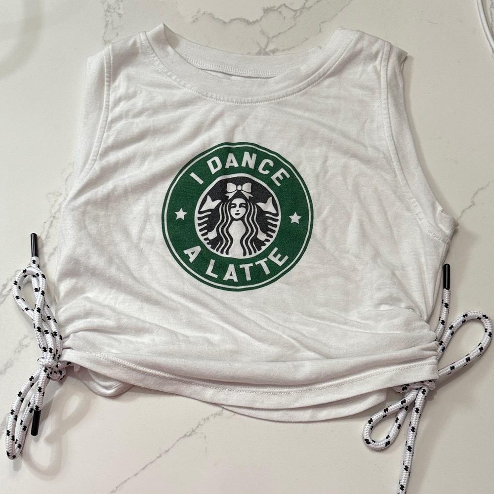 White Crop Top with Green Logo
